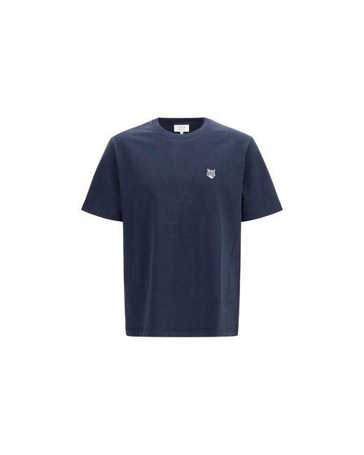Maison Kitsuné Blue Cotton T for men