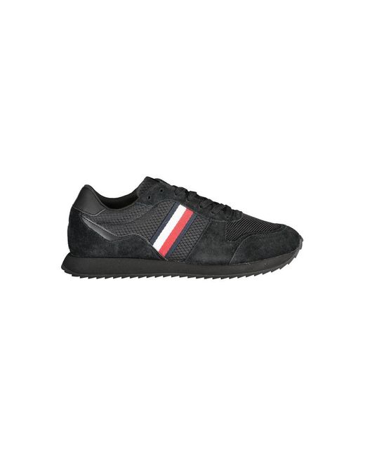 Tommy Hilfiger Black Eco-Friendly Lace-Up Sneakers for men