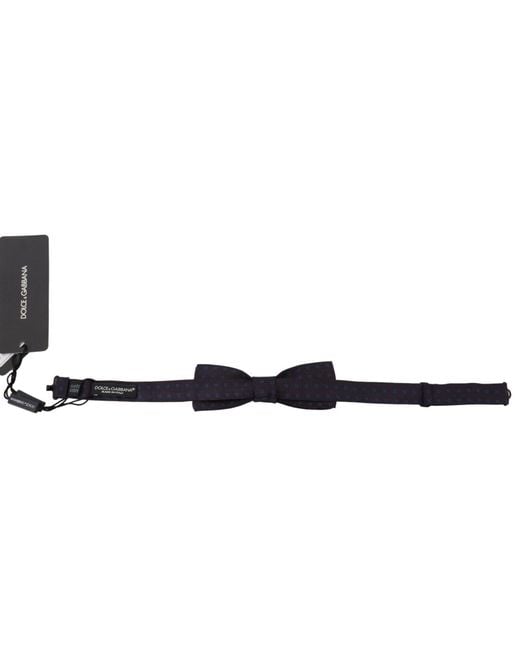 Dolce & Gabbana Black Elegant Silk Patterned Bow Tie for men