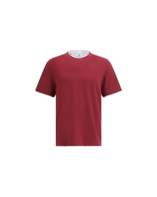 Brunello Cucinelli Red T-shirt - Xl for men