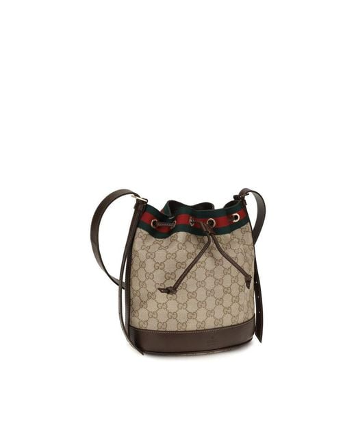 Gucci Brown Beige Cotton Handbag