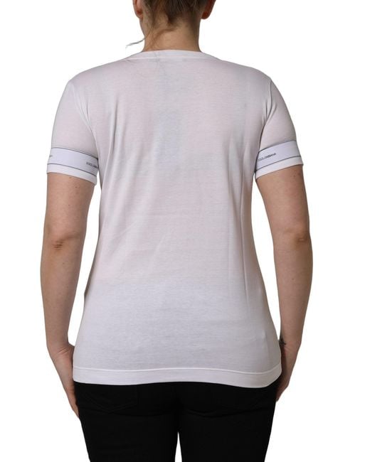 Dolce & Gabbana Gray White D&g We Love Japan Print Cotton T