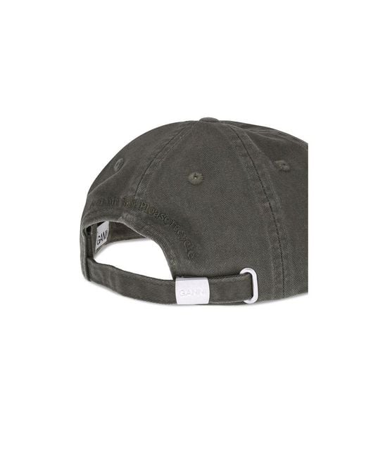 Ganni Gray Logo Baseball Cap