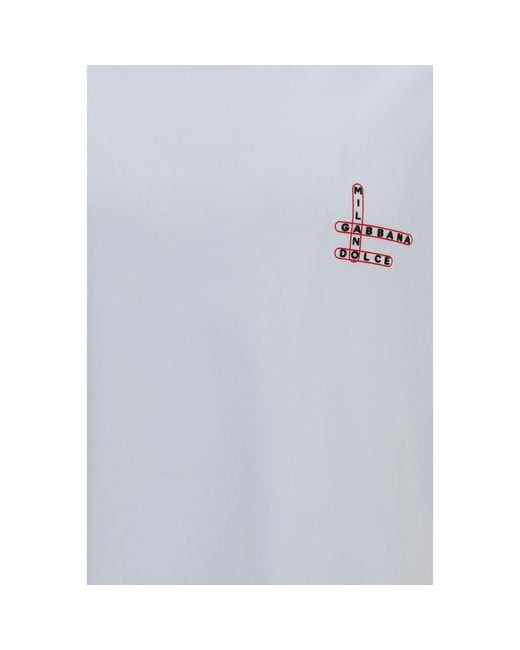 Dolce & Gabbana Blue White Cotton T for men