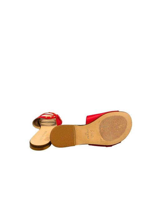 Borbonese Red Leather Sandal