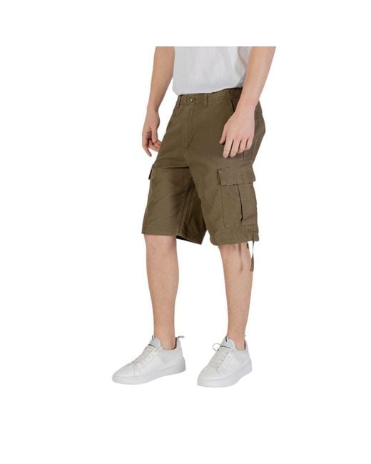 Jack & Jones Natural Green Cotton Bermuda Shorts for men