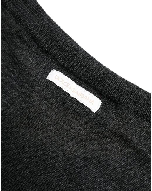 Dolce & Gabbana Black Elegant Wool Pullover Sweater for men