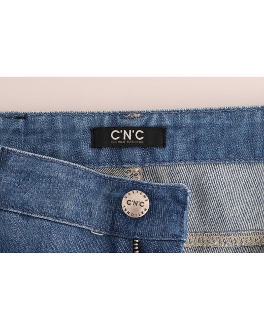 CoSTUME NATIONAL Wash Cotton Boyfriend Fit Jeans Blue Sig30128