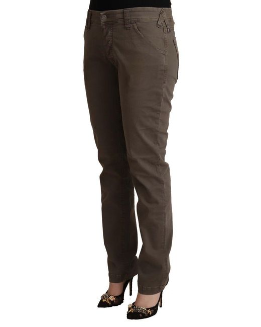 CYCLE Black Brown Cotton Low Waist Skinny Casual Jeans