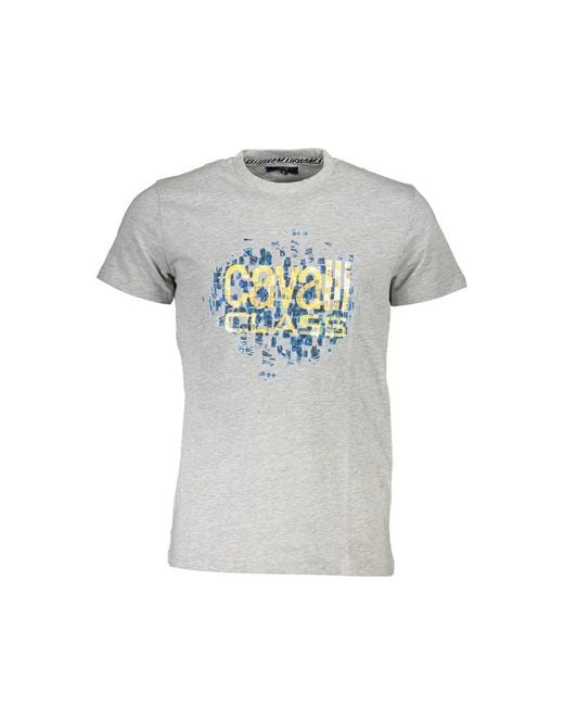 Roberto Cavalli Gray Cotton T-Shirt for men