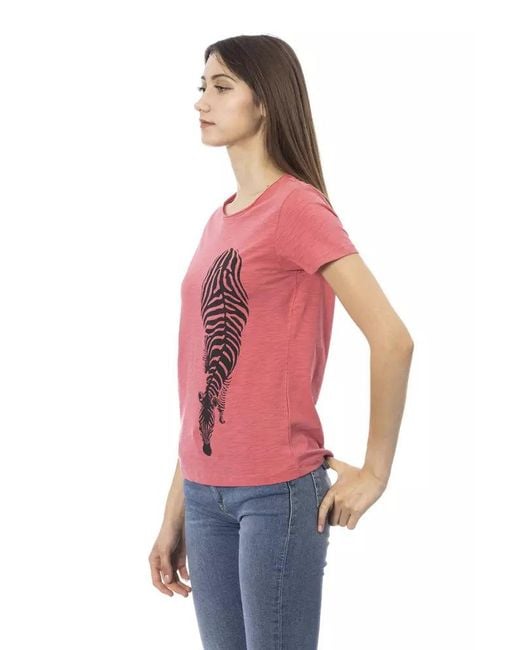 TRUSSARDI ACTION Red Multicolor Cotton T