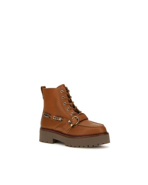 Pinko Brown Calf Leather Bos Taurus Lace