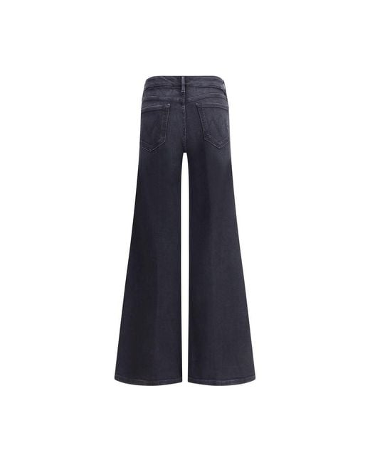 Mother Blue Mother Wide Leg Stretch Cotton Jeans