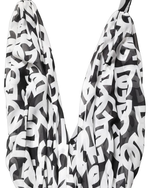 Dolce & Gabbana Black White Logo Sleeveless Floor Length Maxi Dress