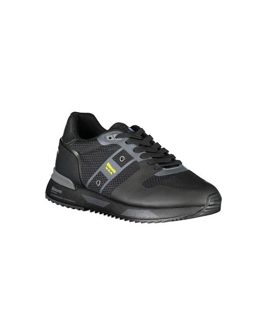 Blauer Black Sleek Sneakers With Contrast Accents for men