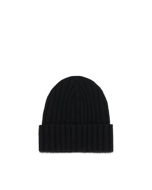 Moncler Black Wool Oves Aries Beanie