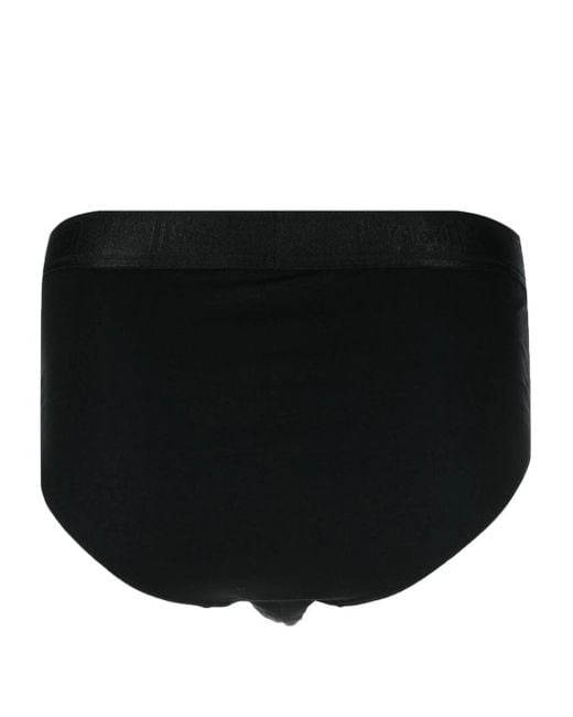 Wolford Black Logo-Waistband Briefs Set for men