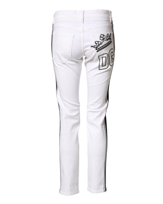Dolce & Gabbana White Cotton Stretch Skinny Men Denim Jeans for men