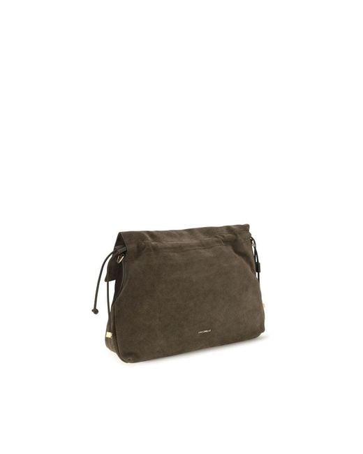 Coccinelle Green Brown Calf Leather Bos Taurus Shoulder Bag