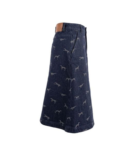 Trussardi Blue Cotton Skirt