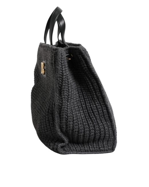 Dolce & Gabbana Large Knitted Crochet Shoulder Shopper Dg