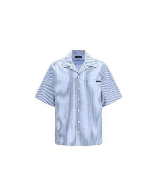 Dolce & Gabbana Blue Cotton Shortsleeve Shirt for men