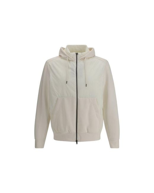 Herno Gray White Polyamide Shell Jacket for men