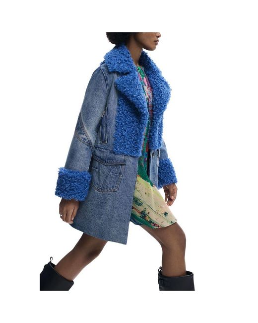 Desigual Blue Cotton Coat