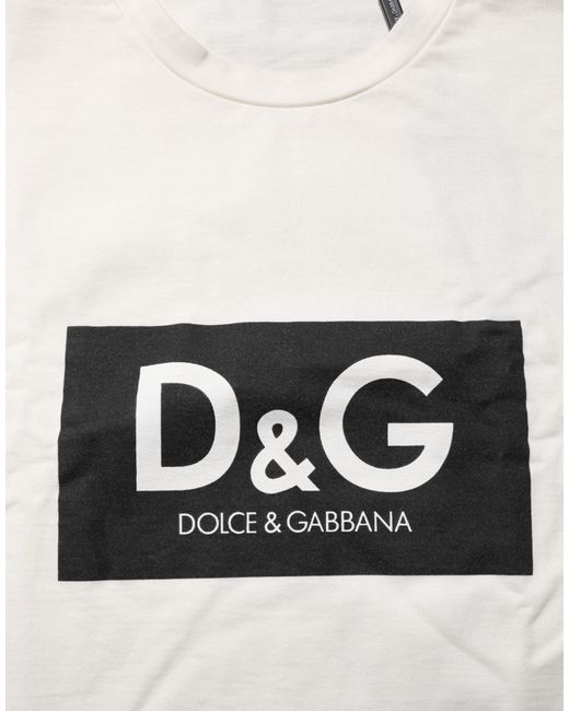 Dolce & Gabbana White Logo Graphic Tee for men