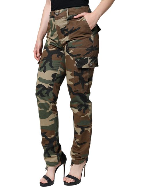 Dolce & Gabbana Green Camouflage Cargo Pants