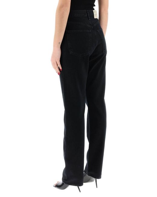 Agolde Black '90'S Pinch Waist High-Waisted