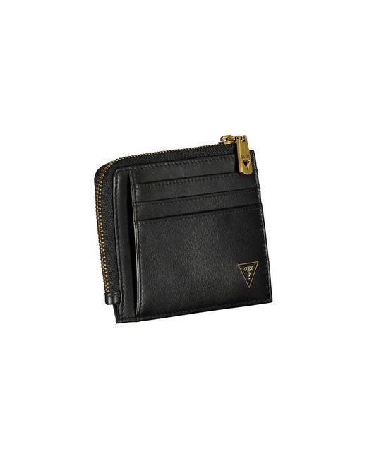Guess Black Sleek Leather Wallet With Rfid Block for men