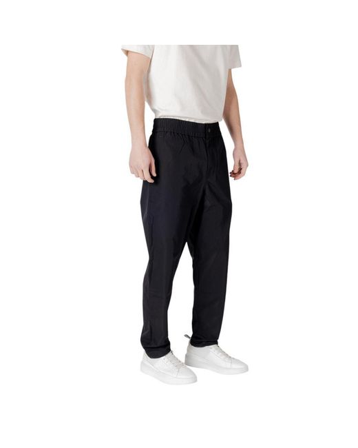 Calvin Klein Black Polyester Casual Pants for men