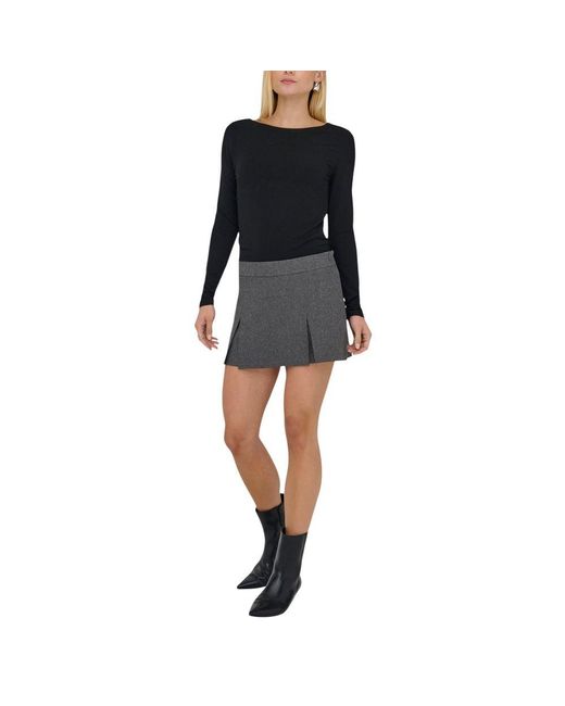 Jacqueline De Yong Black Gray Polyester Shorts