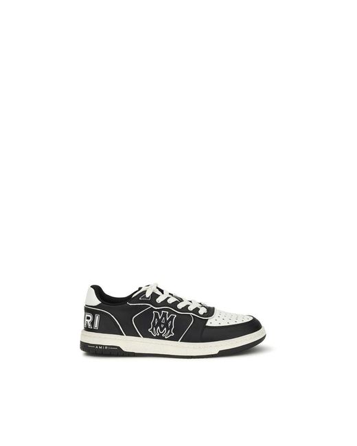 Amiri Black Calf Leather Bos Taurus Low Top Sneakers for men
