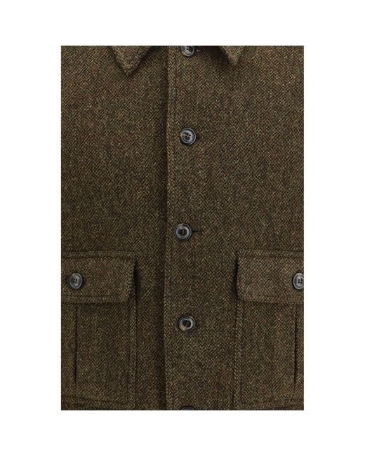 Valstar Green Bicolor Wool Oves Aries Bomber for men