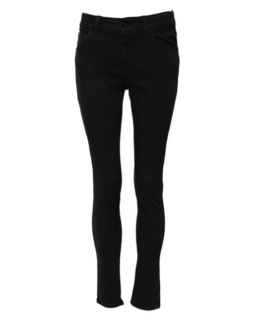 Dolce & Gabbana Black Cotton Skinny Mid Waisted Denim Jeans for men