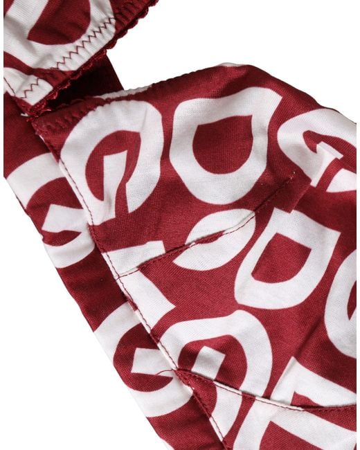 Dolce & Gabbana Red Logo Monogram Cotton Soft Cup Bra Underwear And Clothing
