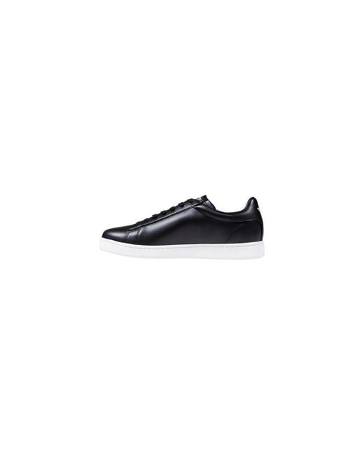 EA7 Blue Black Leather Sneakers for men