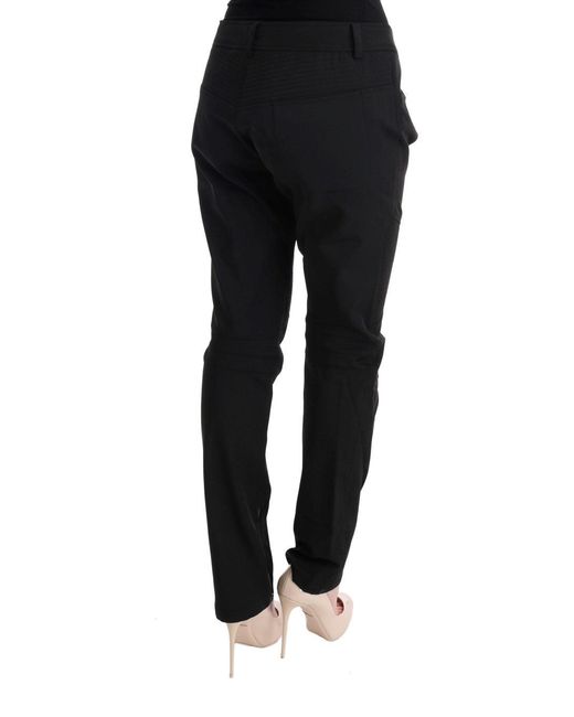 Ermanno Scervino Black Sleek Cotton Slim Fit Pants
