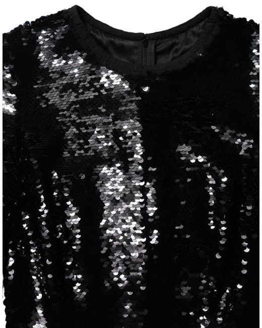 Dolce & Gabbana Black Bodycon Mermaid Sequinned Gown Dress