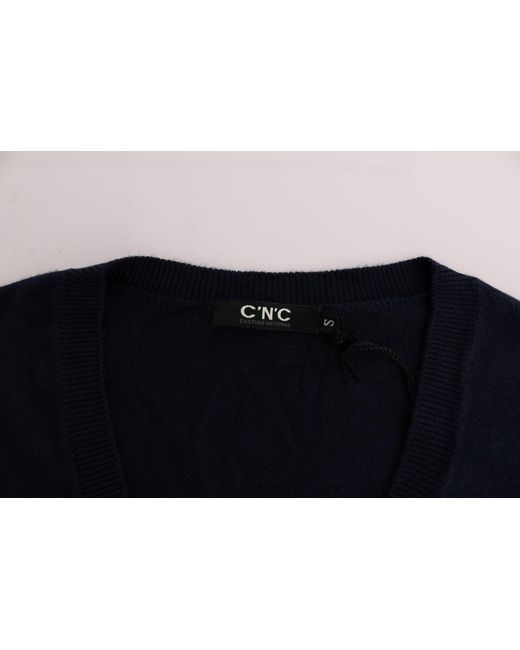 CoSTUME NATIONAL Blue V-neck Viscose Sweater