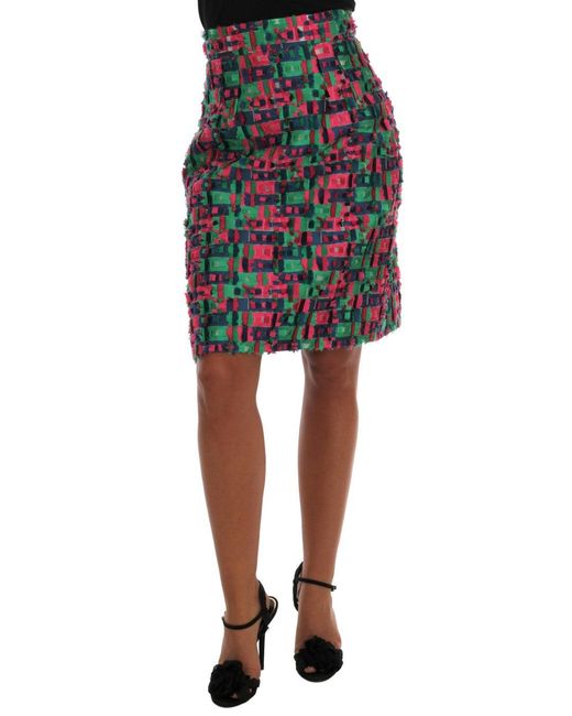 Dolce & Gabbana Black Jacquard Pencil Skirt