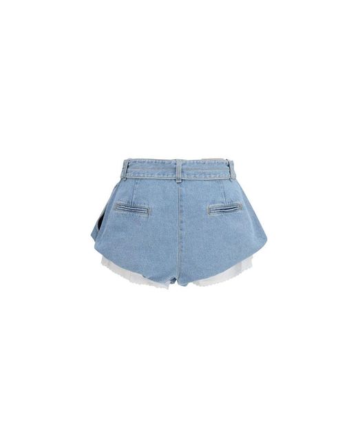 Magda Butrym Blue Cotton Bermuda Shorts