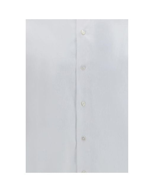 Finamore 1925 White Cotton Dress Shirt for men