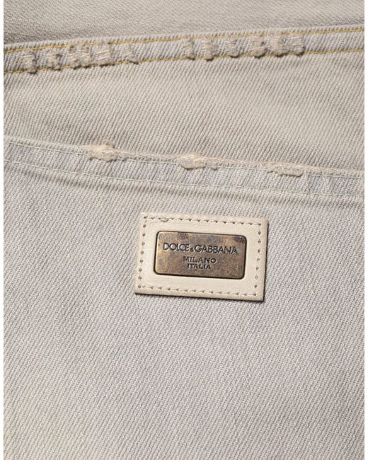 Dolce & Gabbana Gray Light Cotton Straight Denim Trouser Jeans for men