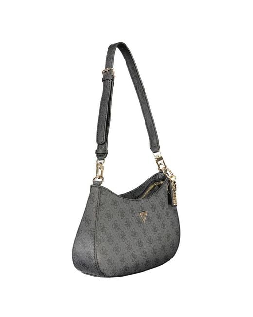 Guess Gray Black Polyurethane Handbag