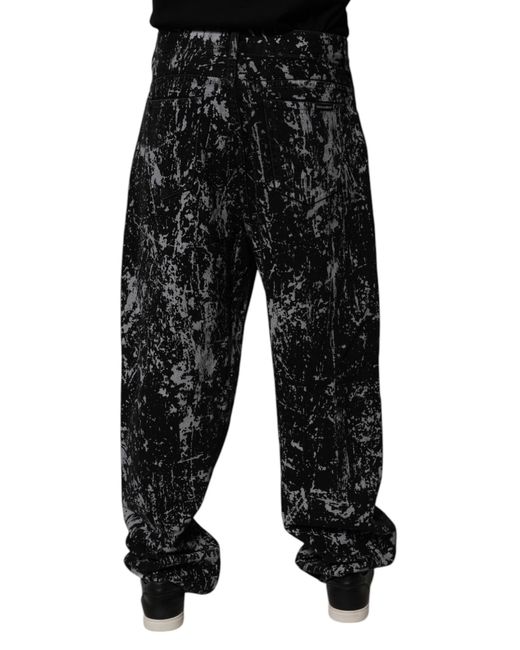 Dolce & Gabbana Black Tie Dye Cotton Straight Men Denim Jeans for men