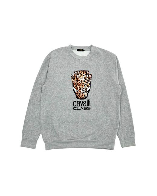 Roberto Cavalli Gray Polyester Sweater