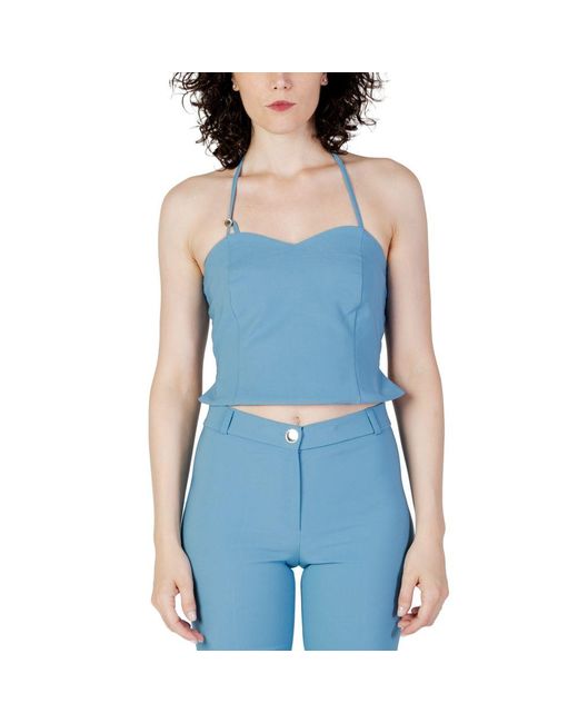 Rinascimento Blue Turquoise Polyester Tops & T